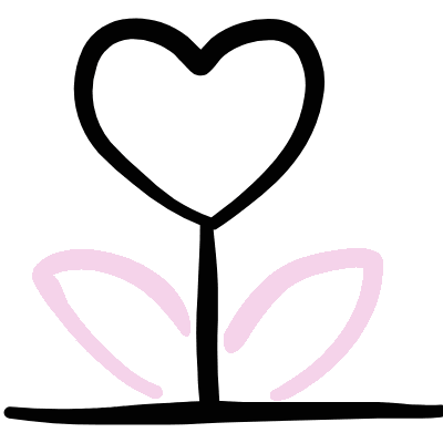 Icon eines Blattes im Herz – symbolisiert nachhaltige und umweltfreundliche Kerzenmaterialien